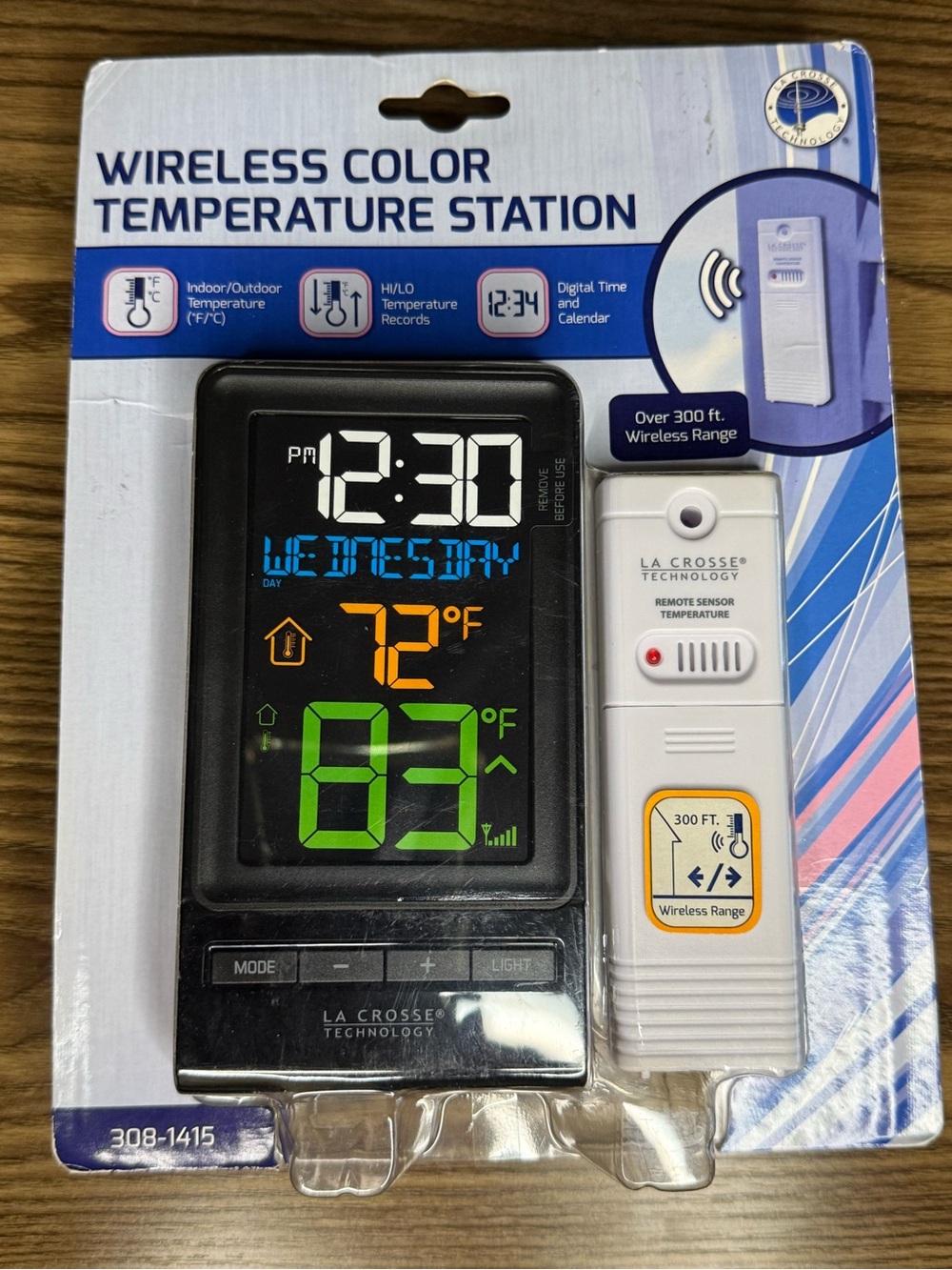 NIB La Crosse Technology Wireless Color Temperature Station-Model #308-1415